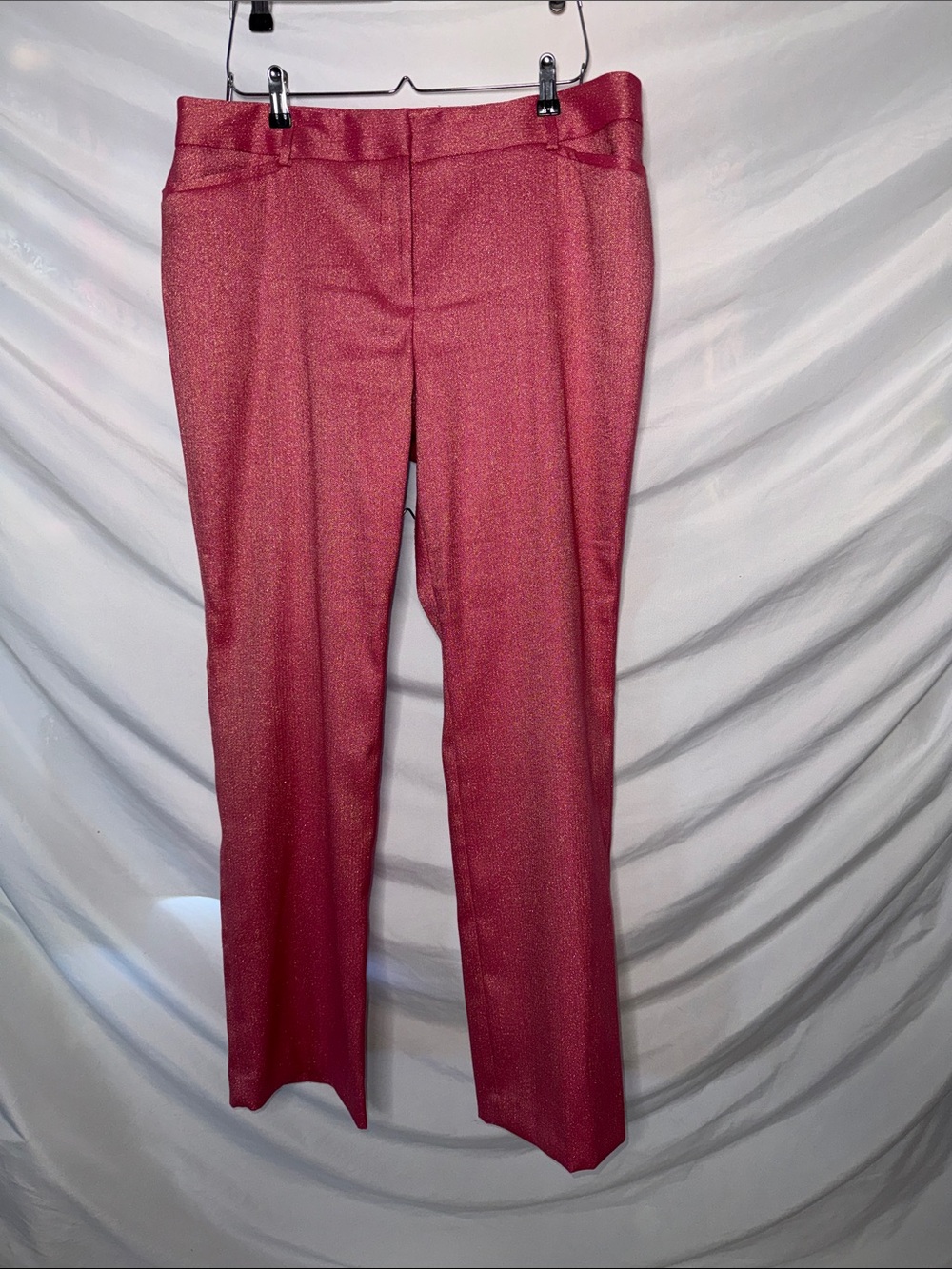 Liz Claiborne Shimmery Rose Pink Straight-Leg Trousers